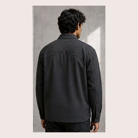 The Quiet Structure Overshirt — model back